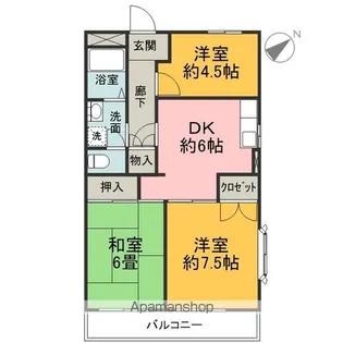 グランメール【4階】の間取り